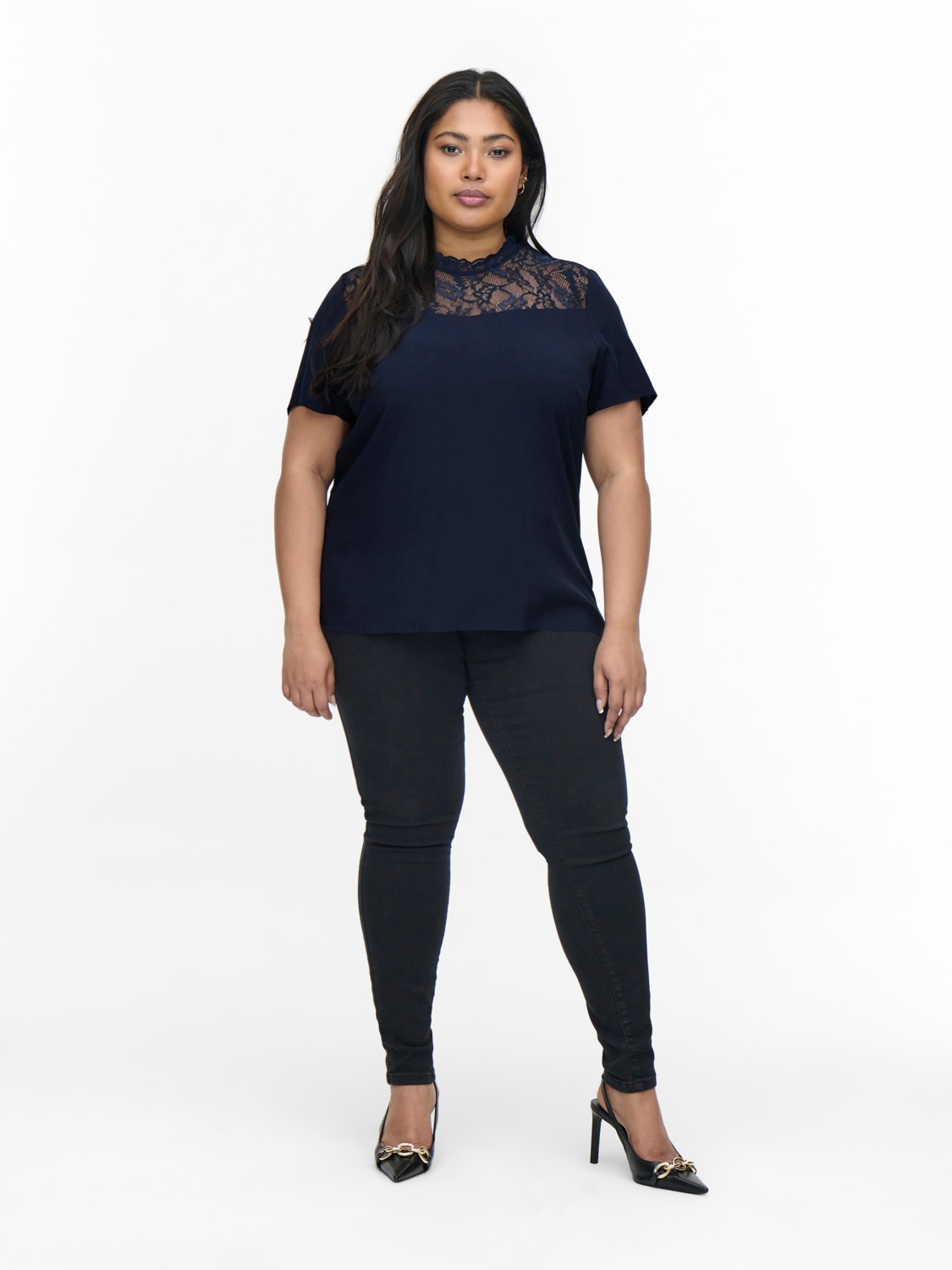 ONLY Curvy Lace Top -Night Sky - 15248436