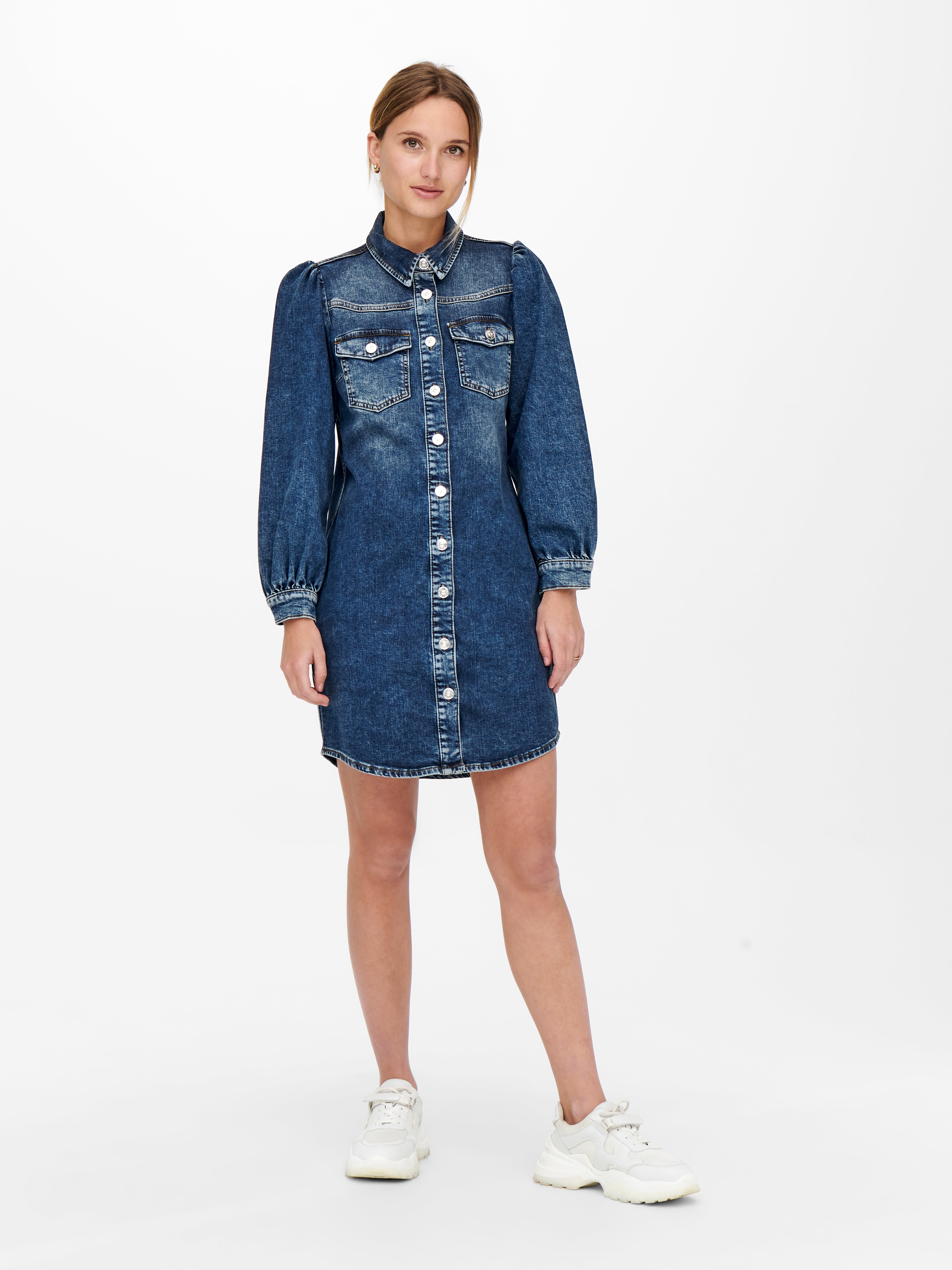 Long sleeve 2024 denim dress zara