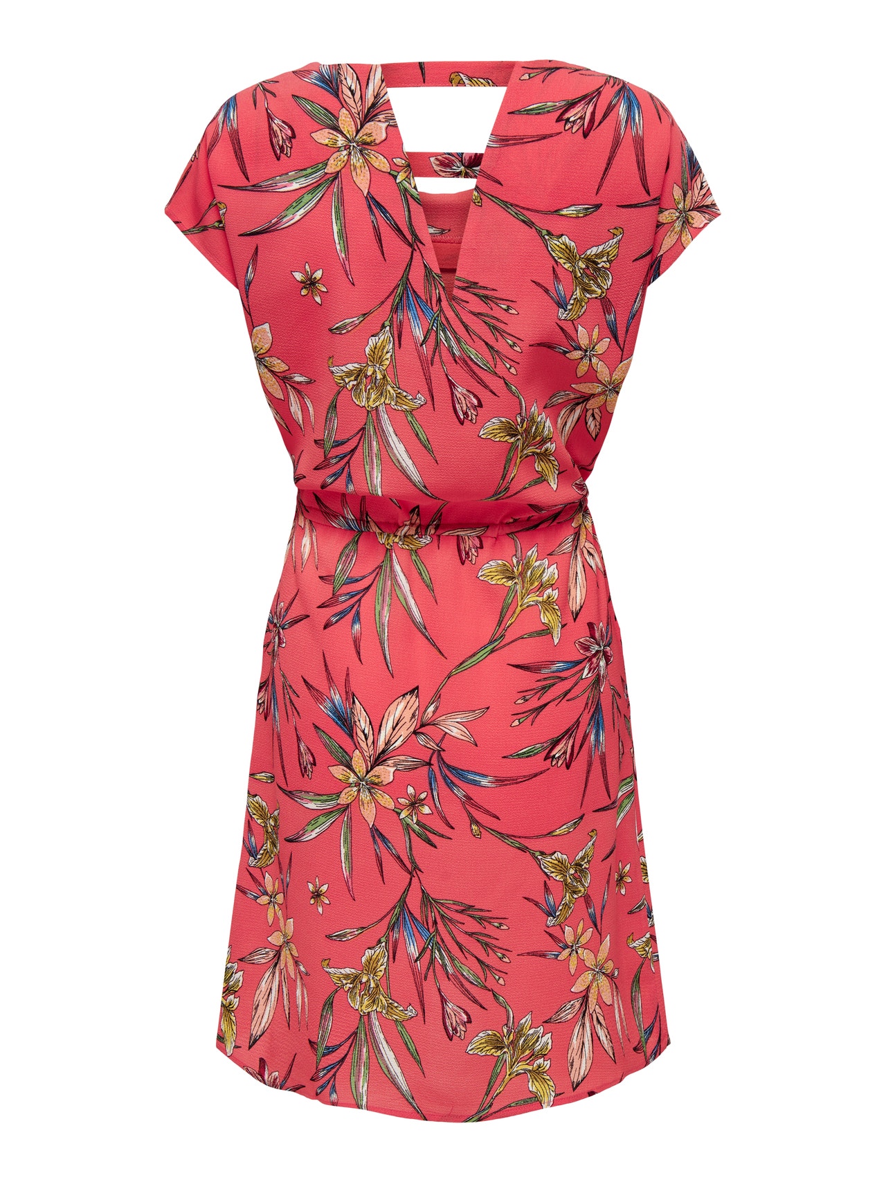 ONLY Mini v-hals kjole med print -Mineral Red - 15248551