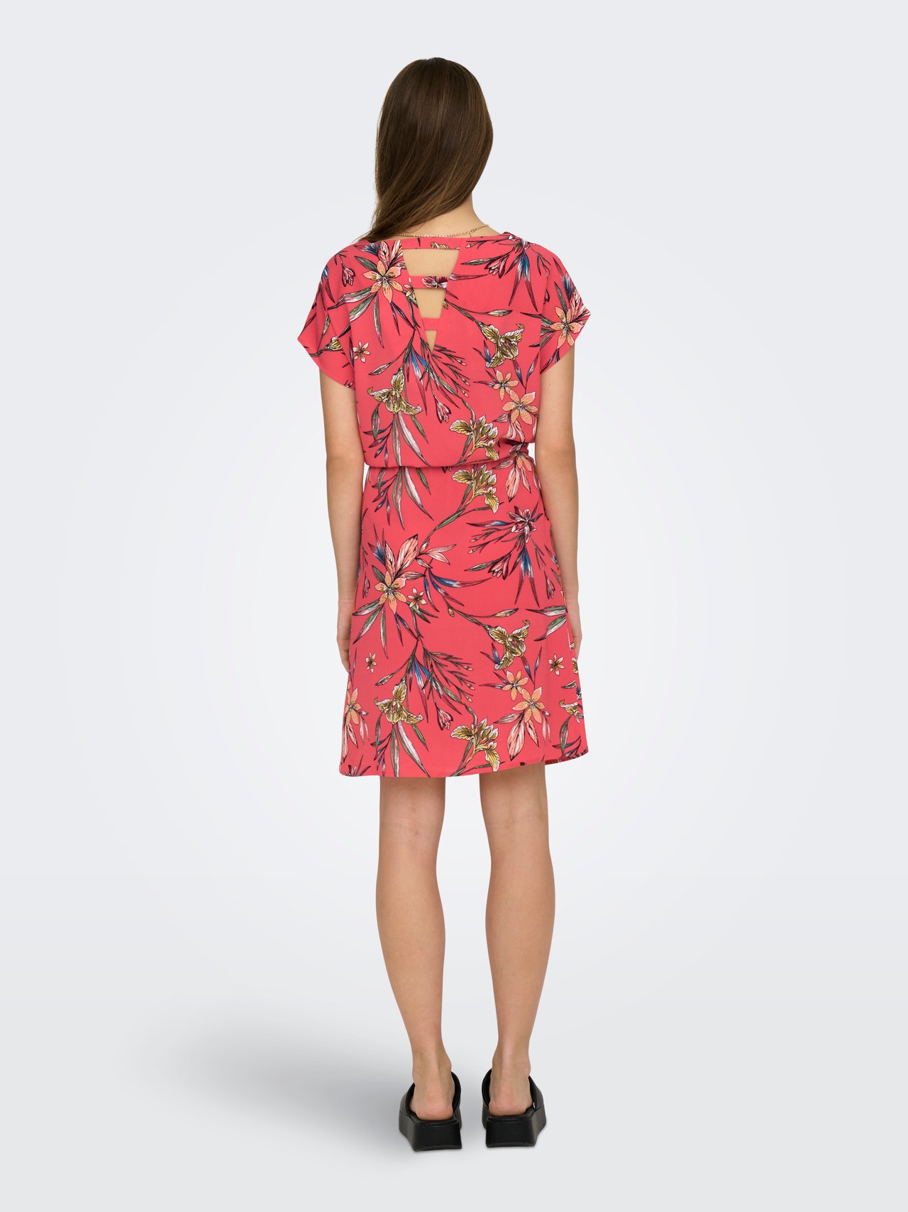 ONLY Mini v-hals kjole med print -Mineral Red - 15248551