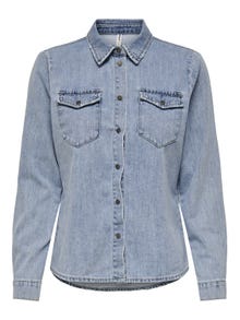 ONLY Camisas Corte standard -Light Blue Denim - 15248583