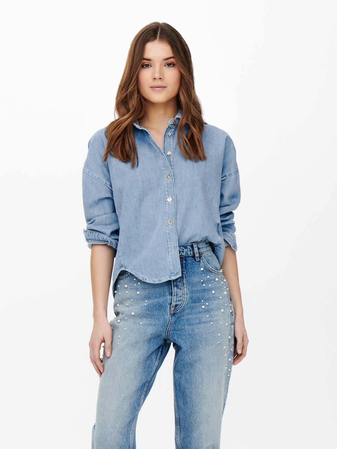 denim loose shirt