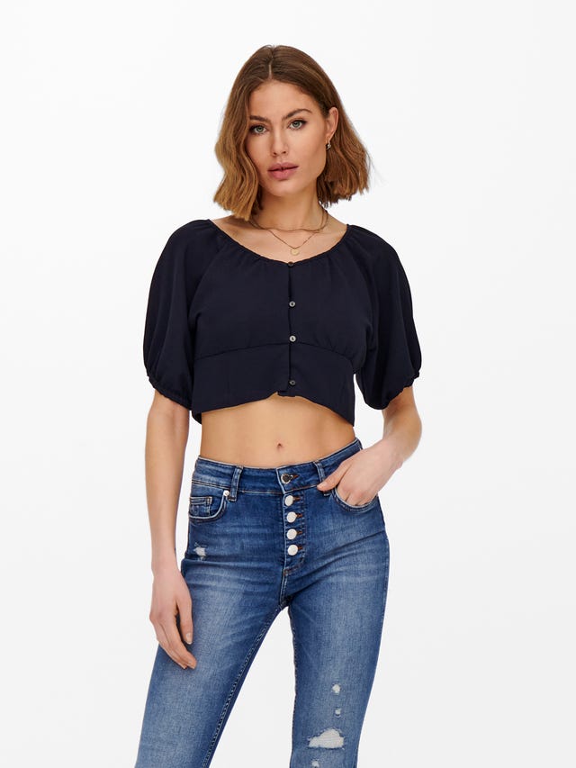 ONLY Solid colored crop Top - 15248610