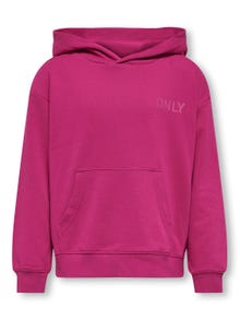 ONLY Couleur unie Sweat à capuche -Very Berry - 15248649