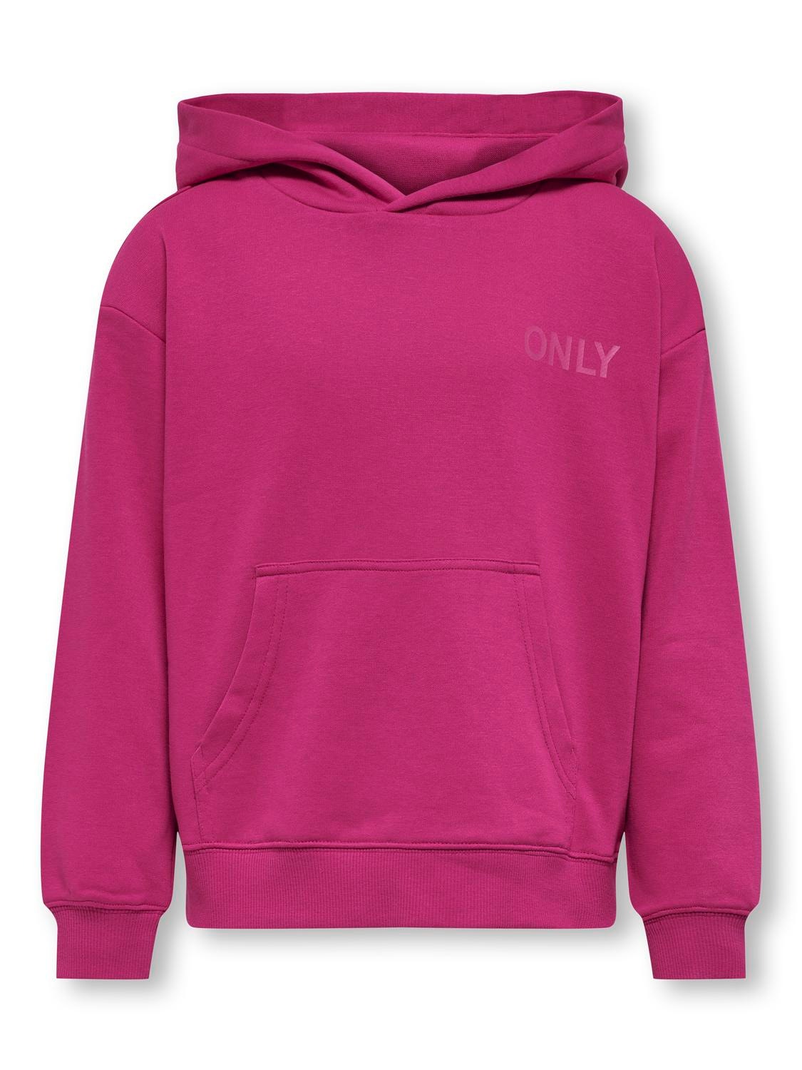 ONLY Solid colored Hoodie -Very Berry - 15248649