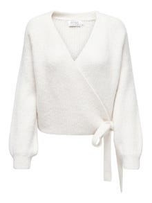 ONLY Wrap Knitted Cardigan -Ecru - 15248652