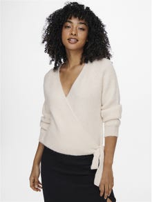 ONLY Wrap Knitted Cardigan -Ecru - 15248652