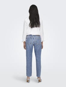 ONLY ONLEmily høy midje slitte Straight fit jeans -Light Medium Blue Denim - 15248661