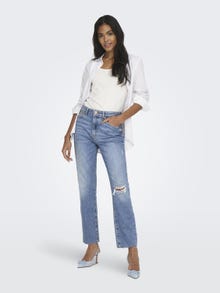ONLY ONLEmily talle alto roturas Jeans straight fit -Light Medium Blue Denim - 15248661