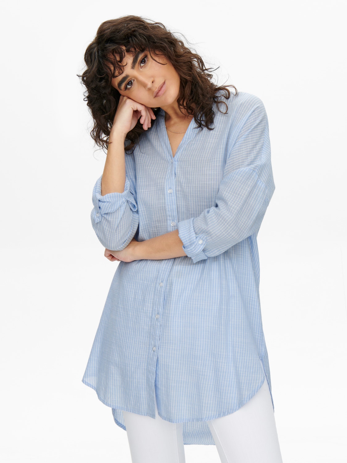 ONLY Long loose fitted Shirt -Della Robbia Blue - 15248916