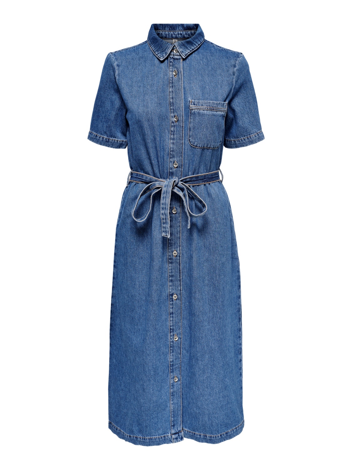 ONLY Loose Fit O-Neck Short dress -Medium Blue Denim - 15249017