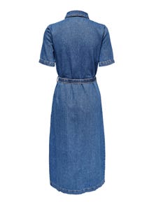 ONLY Loose fit O-hals Korte jurk -Medium Blue Denim - 15249017
