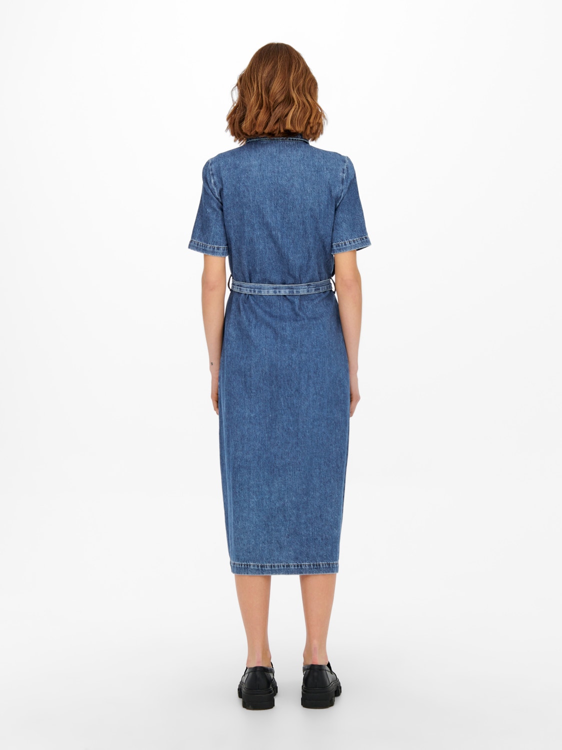 ONLY Loose Fit O-Neck Short dress -Medium Blue Denim - 15249017