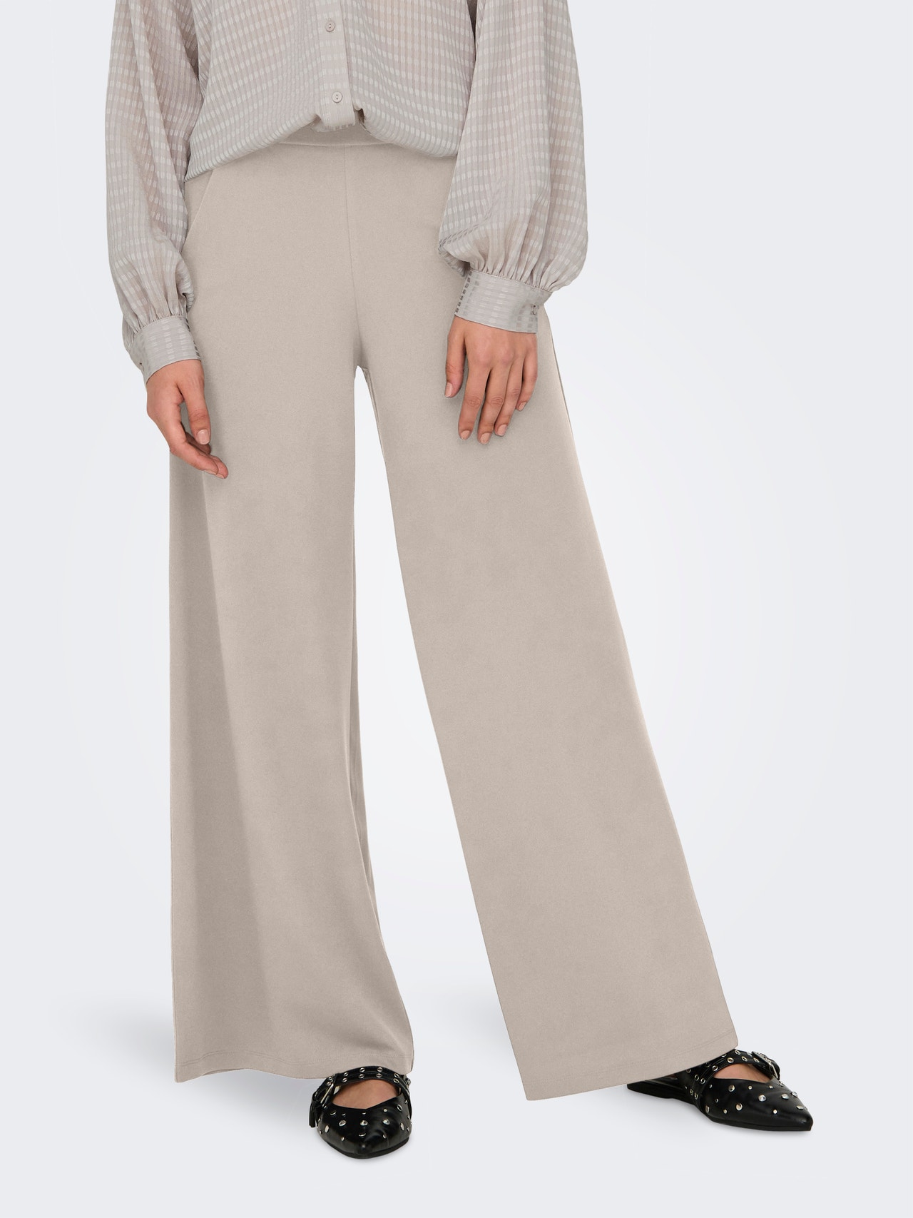 ONLY JDYTANJA Flared Fit Wide-leg trousers -Chateau Gray - 15249043