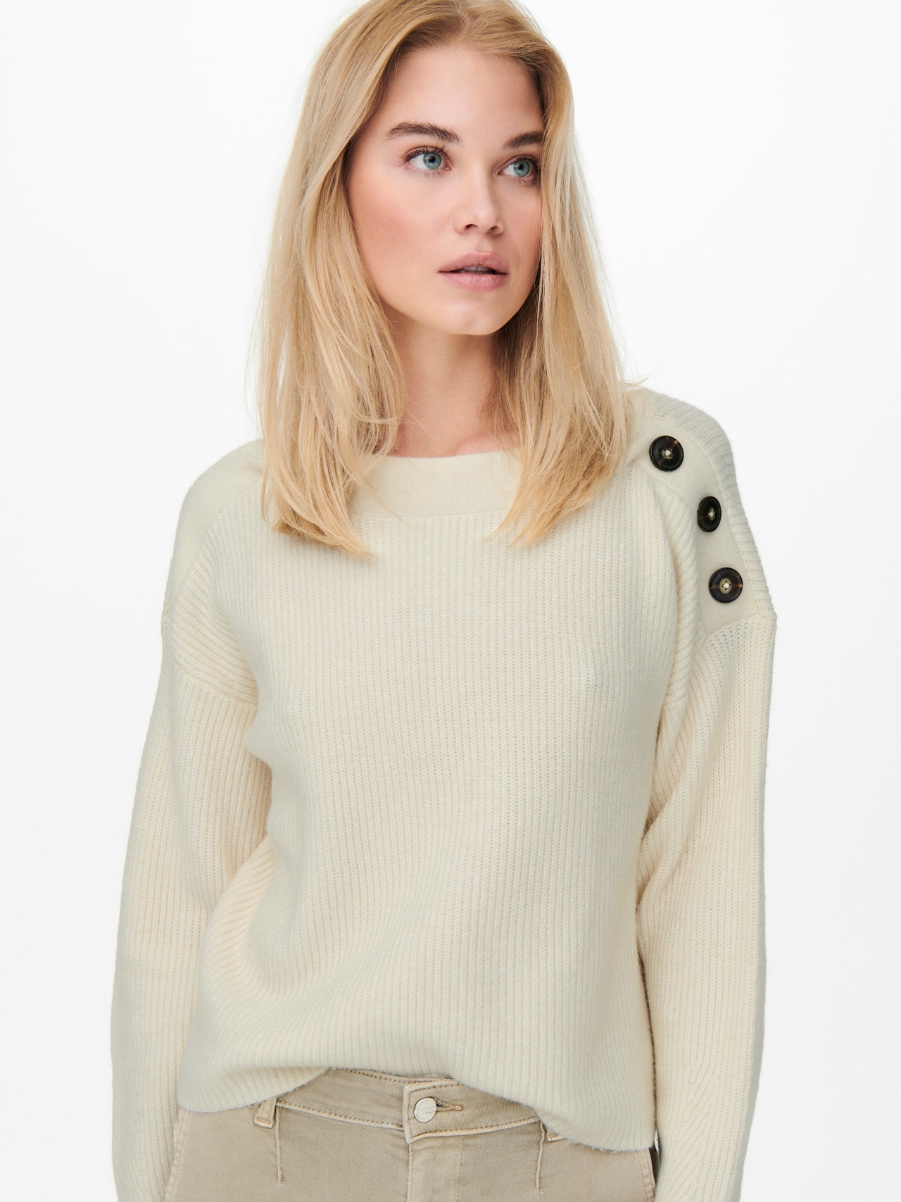 ONLY Knopf- Pullover -Whitecap Gray - 15249132