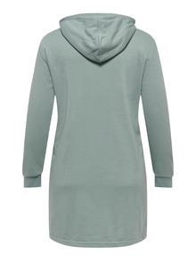ONLY Curvy hooded sweat Dress -Chinois Green - 15249175