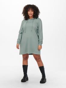 ONLY Curvy Kjole med hætte -Chinois Green - 15249175