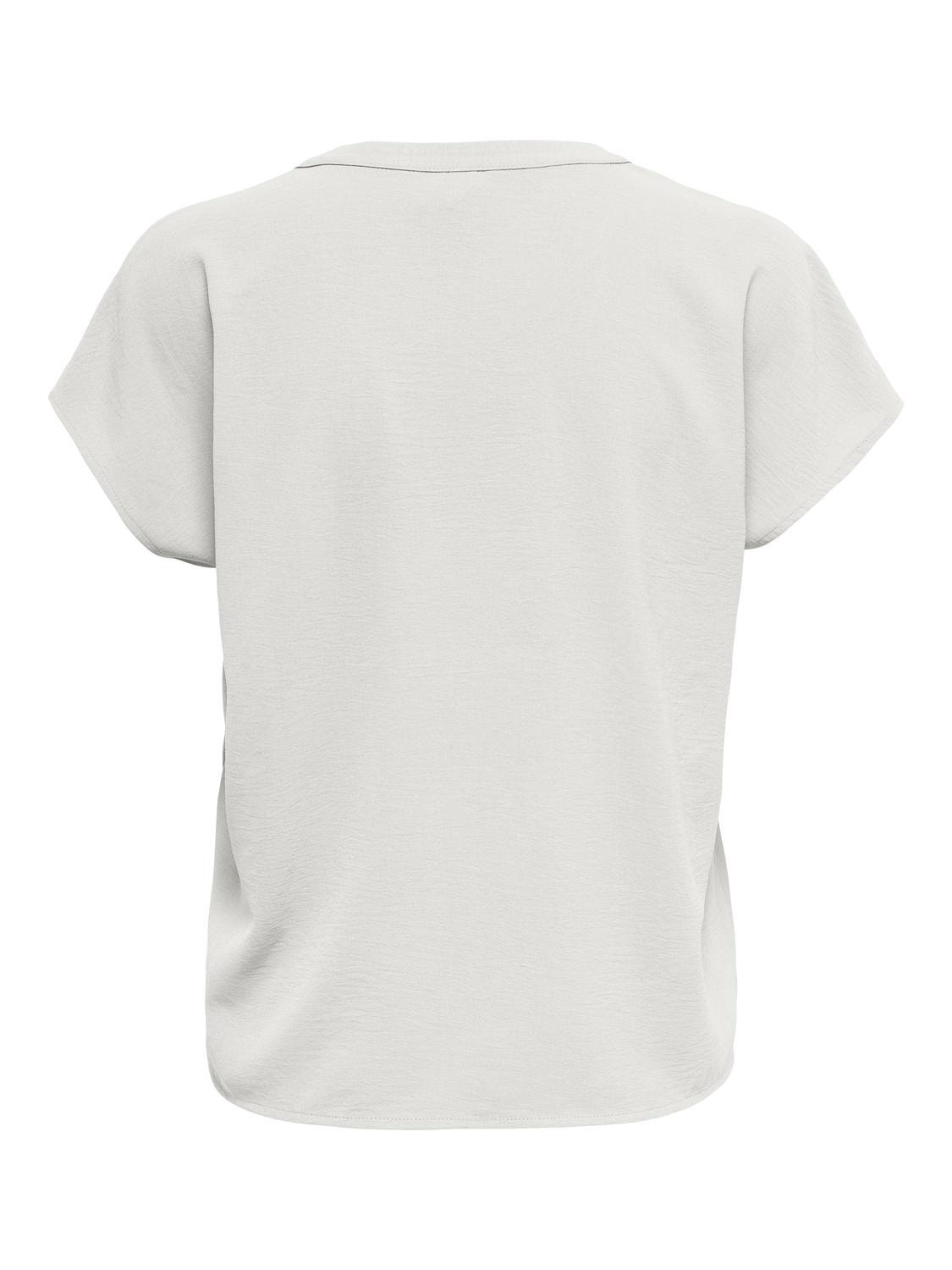 ONLY Regular Fit V-Neck Volume sleeves Top -Cloud Dancer - 15249287