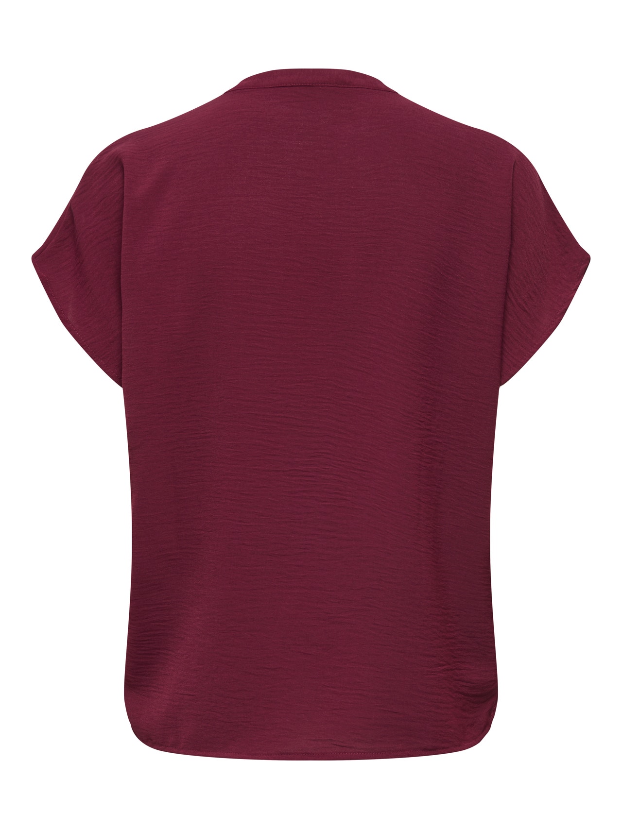 ONLY Tavapärane lõige V-kaelus Volüümikad varrukad Top -Maroon Banner - 15249287