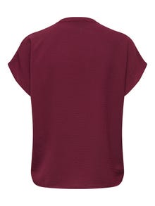 ONLY Tavapärane lõige V-kaelus Volüümikad varrukad Top -Maroon Banner - 15249287