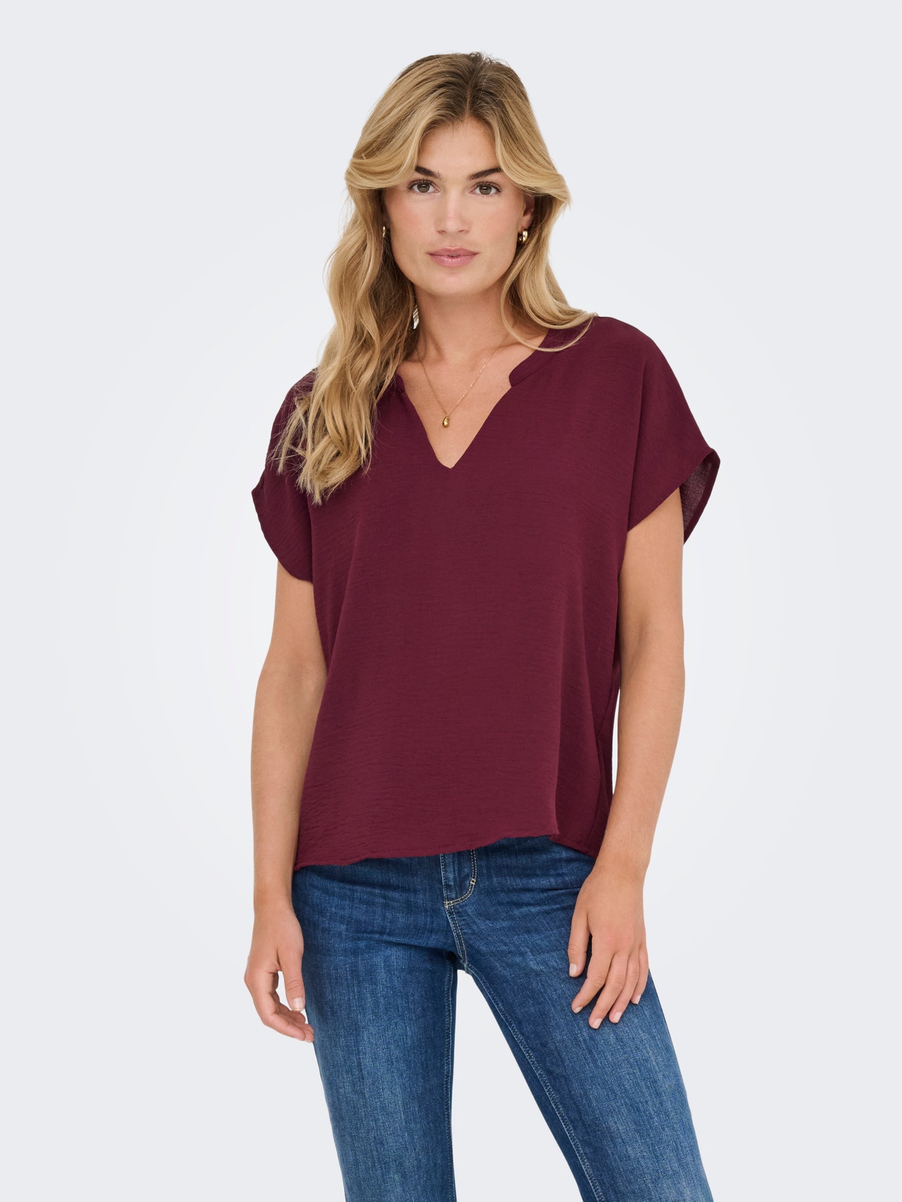 ONLY JDYLION Top -Maroon Banner - 15249287