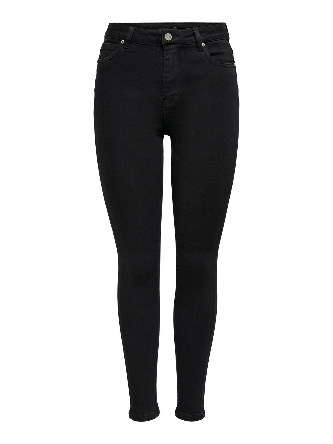 ONLY Skinny Fit High waist Jeans -Black - 15249386