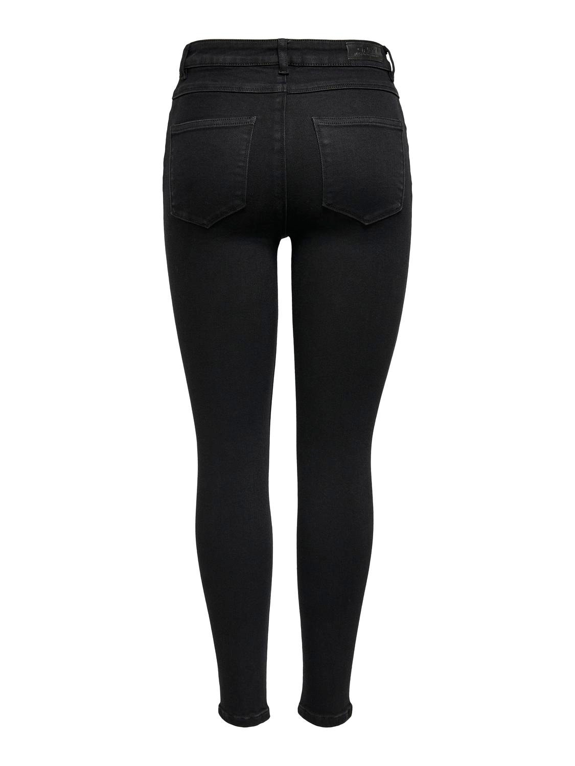 ONLY Skinny Fit Hohe Taille Jeans -Black - 15249386