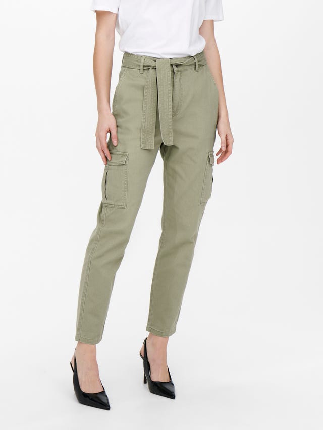 ONLY Pantalons Cargo Fit Taille haute - 15249397