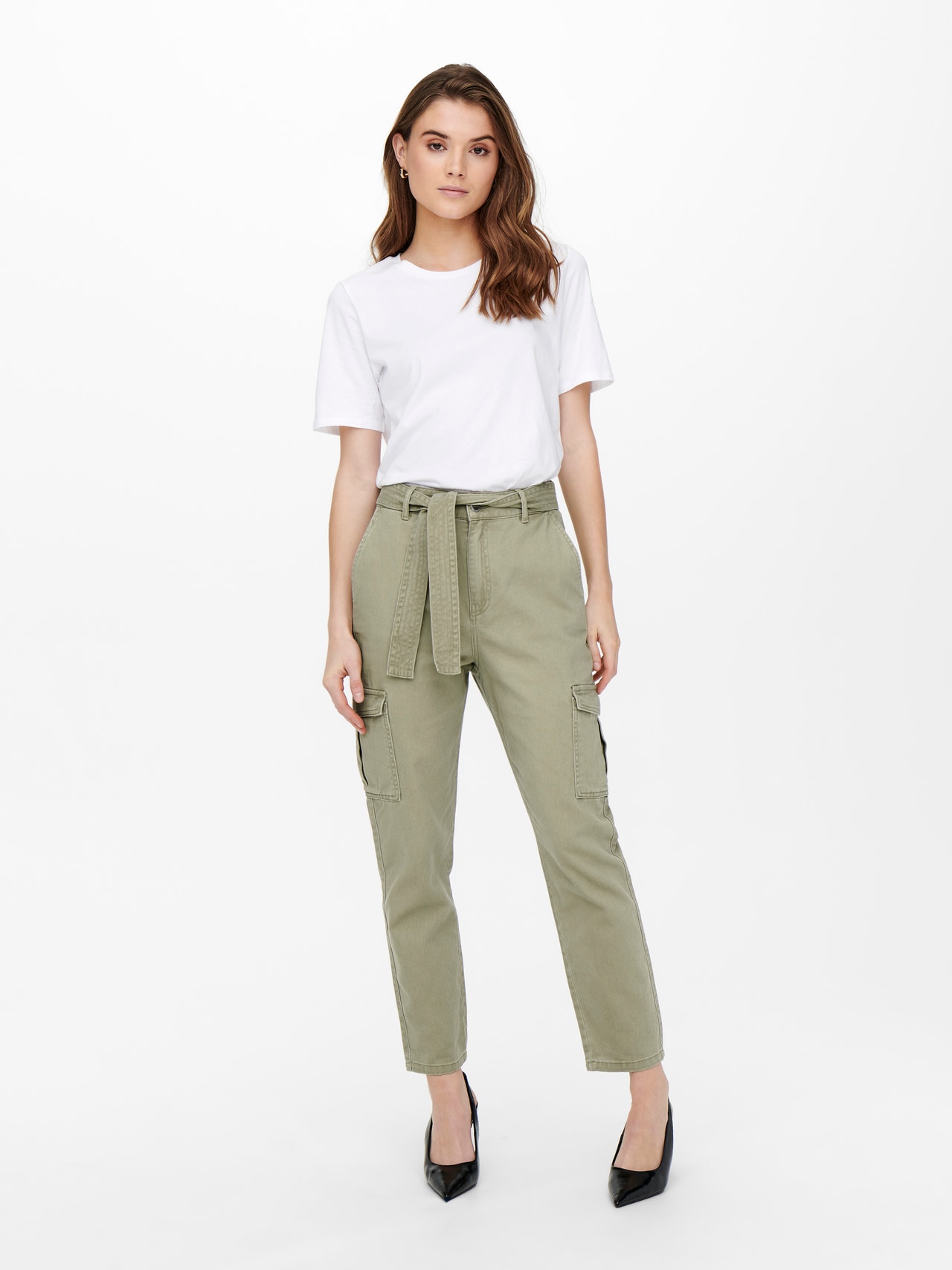 ONLY Cargo Fit High waist Trousers -Mermaid - 15249397