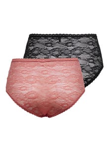ONLY 2-pack highwaisted lace Briefs -Faded Rose - 15249413