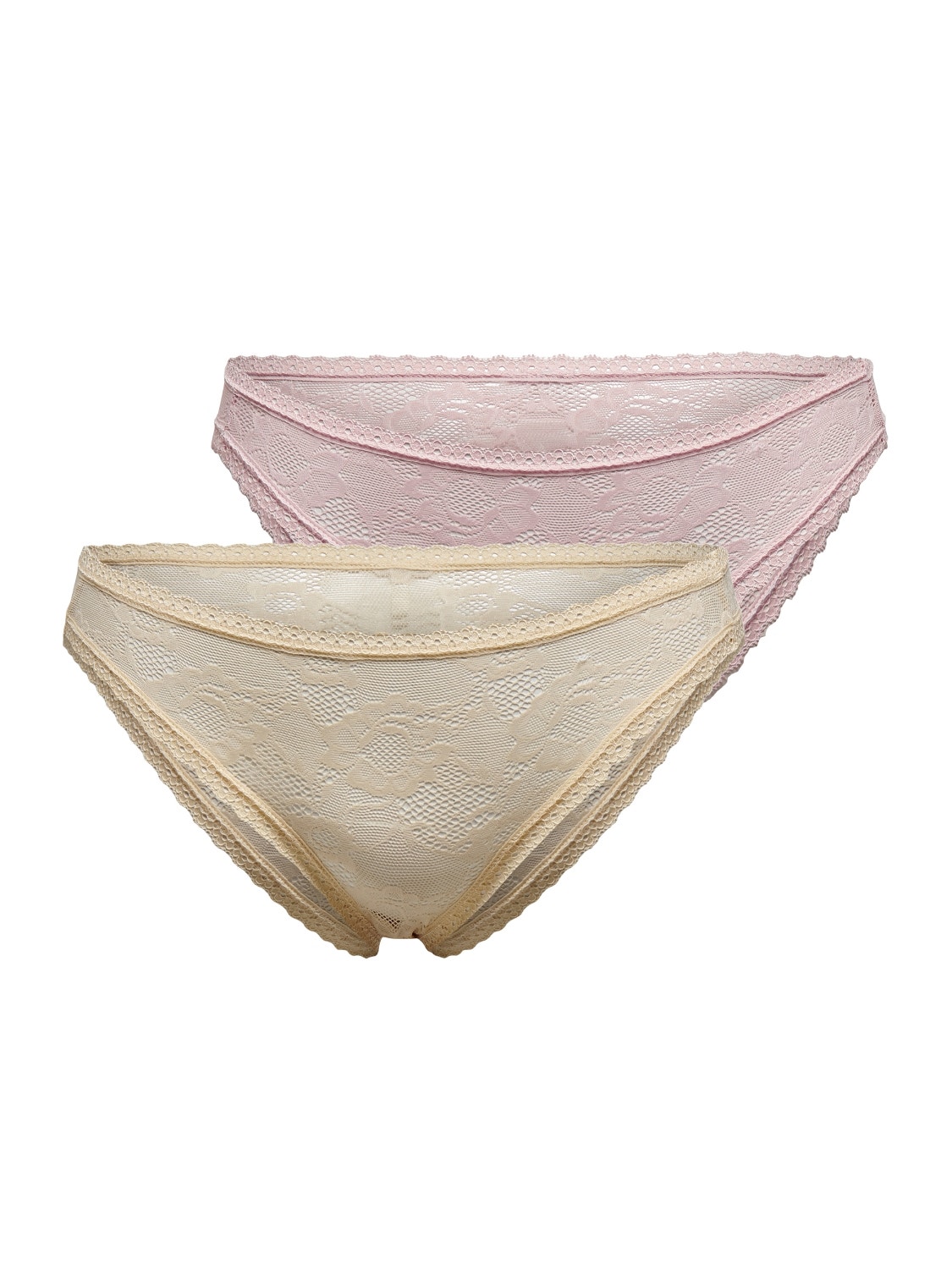 ONLY 2-pack spets Briefs -Macadamia - 15249418