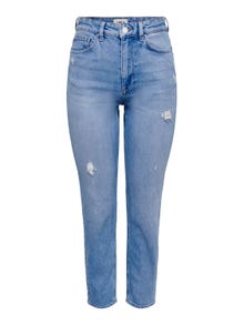 ONLY ONLEMILY HIGH WAIST STRAIGHT JEANS -Light Blue Denim - 15249500