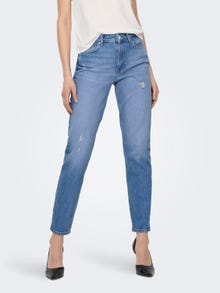 ONLY ONLEMILY HIGH WAIST STRAIGHT JEANS -Light Blue Denim - 15249500