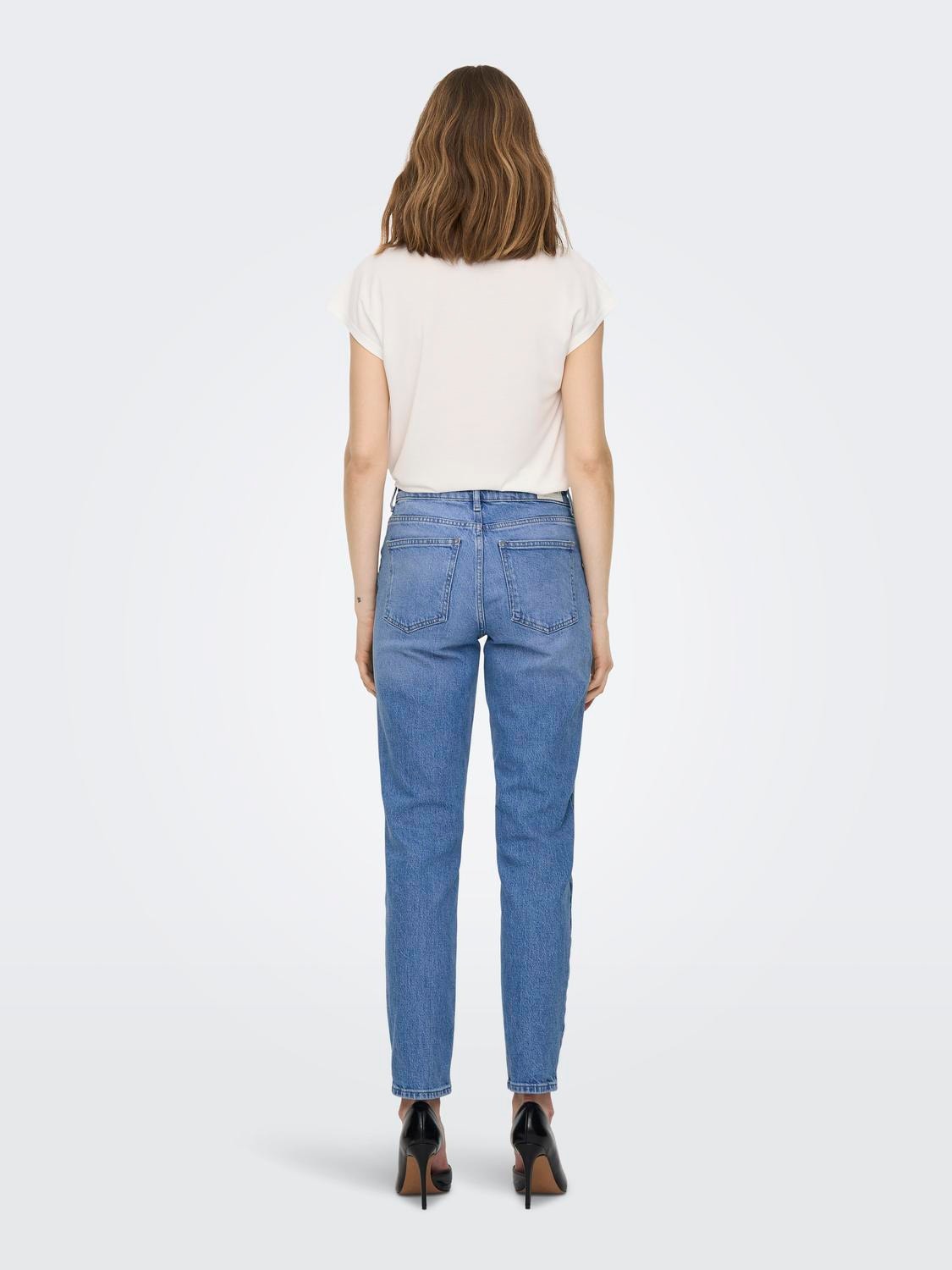 ONLY ONLEMILY HIGH WAIST STRAIGHT JEANS -Light Blue Denim - 15249500