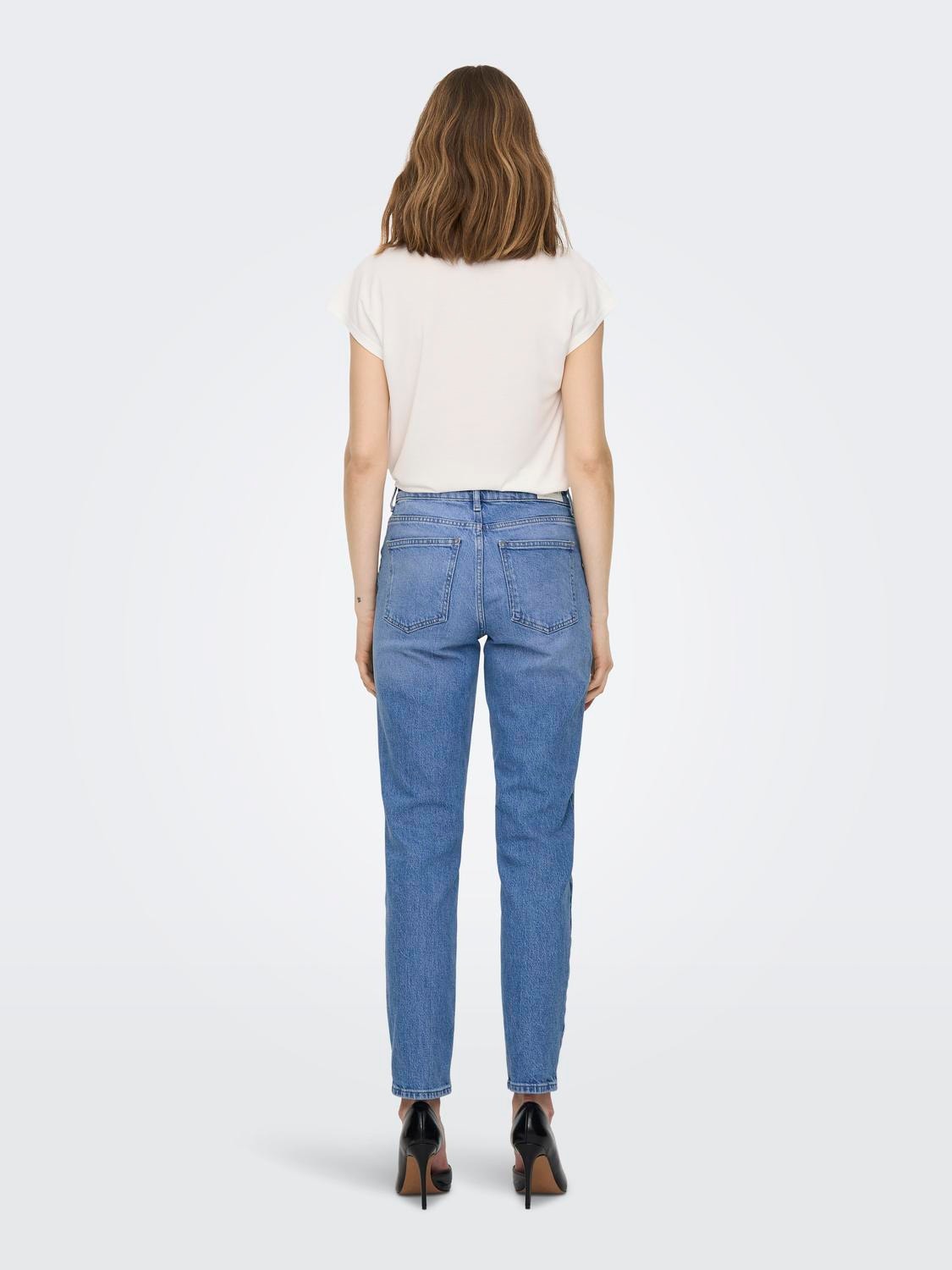 ONLY Straight fit High waist Jeans -Light Blue Denim - 15249500