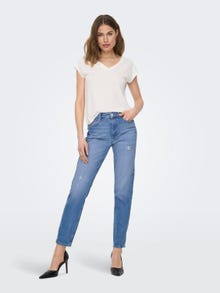 ONLY ONLEMILY HIGH WAIST STRAIGHT JEANS -Light Blue Denim - 15249500