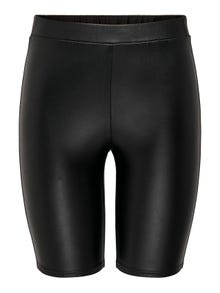 ONLY Faux skinn biker Shorts -Black - 15249566