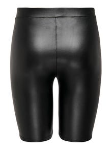 ONLY Faux leather biker Shorts -Black - 15249566