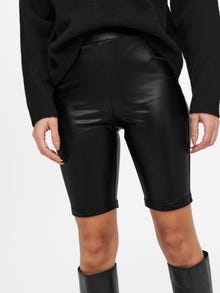 ONLY Faux leather biker Shorts -Black - 15249566