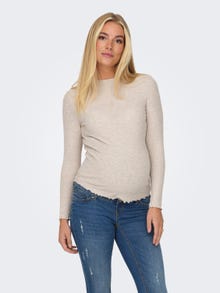 ONLY Mama high neck Top -Pumice Stone - 15249581