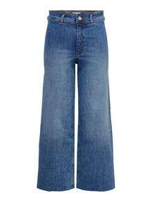ONLY Straight fit High waist Afgeknipte zoom Jeans -Medium Blue Denim - 15249868