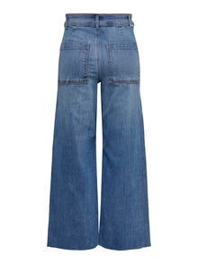 ONLY ONLSYLVIE High Waist WIDE Jeans -Medium Blue Denim - 15249868