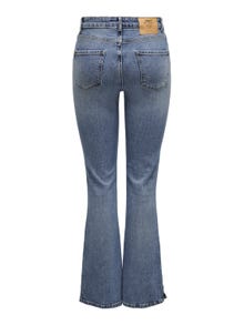 ONLY ONLHailey Life High Waist Slit Flared Jeans -Light Blue Denim - 15250035