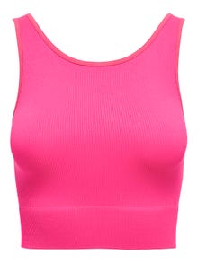 ONLY Slim Fit U-Ausschnitt Top -Pink Glo - 15250051