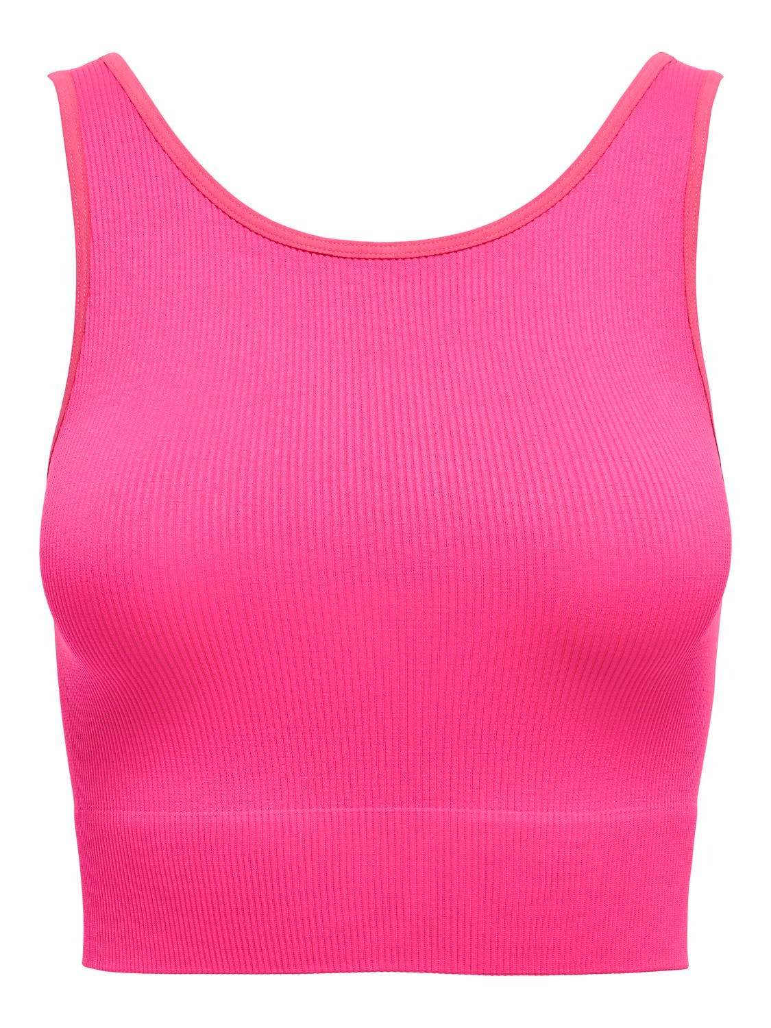ONLY Slim Fit U-Ausschnitt Top -Pink Glo - 15250051