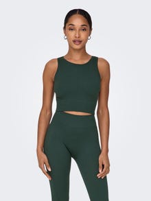 ONLY Seamless Cropped Training Top -Scarab - 15250051