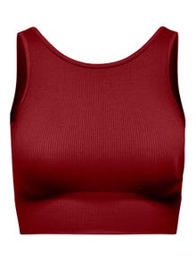 ONLY Seamless Cropped Training Top -Sun-Dried Tomato - 15250051