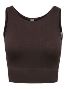 ONLY Kitsas lõige U-kaelus Top -Chocolate Torte - 15250051