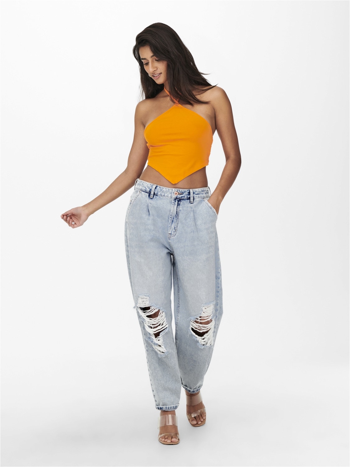 ONLVerna balloon fit high waisted jeans with 20% discount!