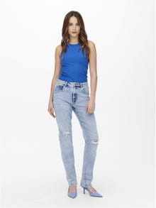 ONLY ONLScarlett life høy midje ankel Straight fit jeans -Light Blue Denim - 15250065